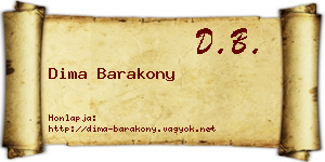 Dima Barakony névjegykártya